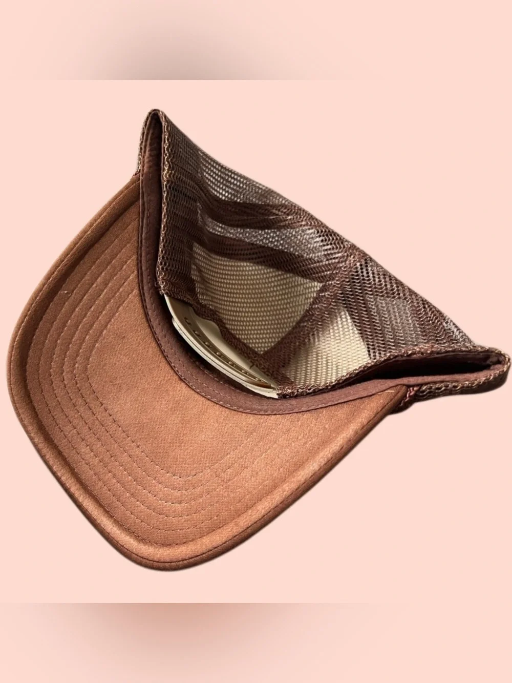 Positive Vibes Brown Trucker Hat with Yellow Lettering